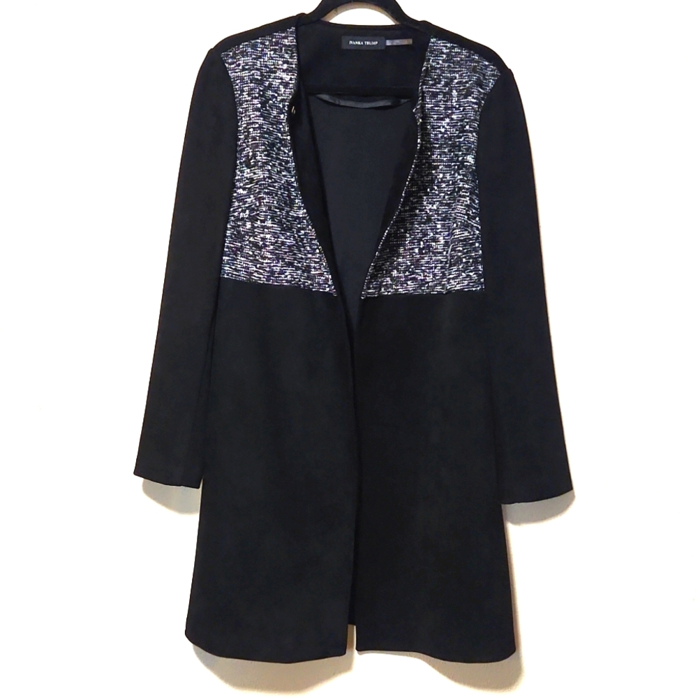 Ivanka Trump Chic Knee Length Black Jacket Size Medium EUC!!